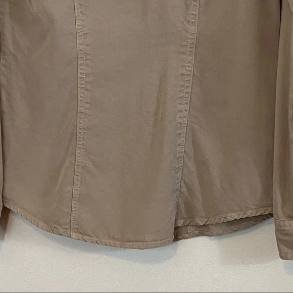 Tru Supply Khaki Long Sleeve Button Down Shirt size Medium Petite - Picture 10 of 13